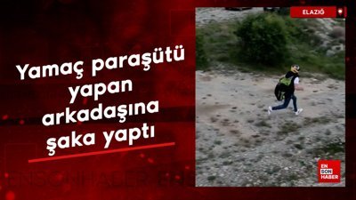 Yamaç paraşütü yapan adama yapılan şaka