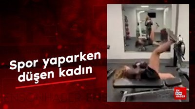 Spor yaparken düşen kadın
