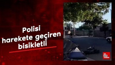 Polisi harekete geçiren bisikletli
