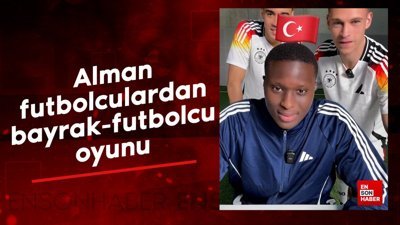 Alman futbolculardan bayrak-futbolcu oyunu