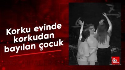 Korku evinde korkudan bayılan çocuk