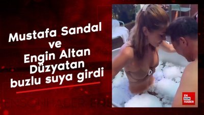Mustafa Sandal ve Engin Altan Düzyatan buzlu suya girdi