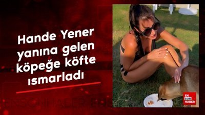 Hande Yener yanına gelen köpeğe köfte ısmarladı