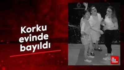 Korku evinde bayıldı