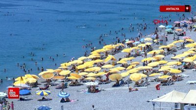 Antalya'da sıcaklık 41 dereceyi gördü: Sahiller doldu