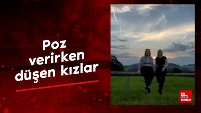 Poz verirken düşen kızlar