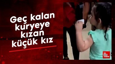 Geç kalan kuryeye kızan küçük kız