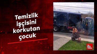 Temizlik işçisini korkutan çocuk
