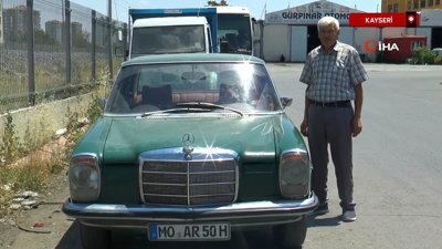 Gurbetçi klasik Mercedes’iyle 7 bin 500 kilometre yol yaptı