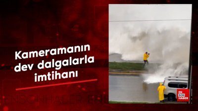Kameramanın dev dalgalarla imtihanı