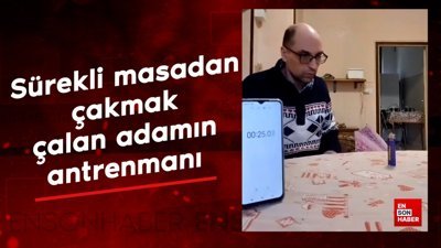 Sürekli masadan çakmak çalan adamın antrenmanı