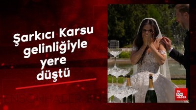 Şarkıcı Karsu gelinliğiyle yere düştü