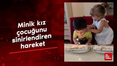 Minik kız çocuğunu sinirlendiren hareket