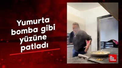 Yumurta bomba gibi yüzüne patladı