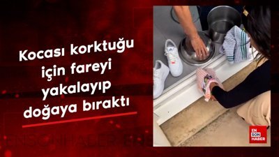 Eşi için fareyi yakalayıp doğaya bıraktı