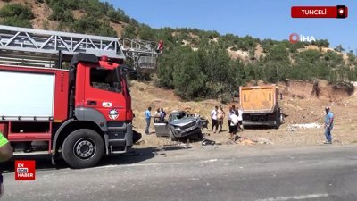 Tunceli’de kamyon ile otomobil çarpıştı