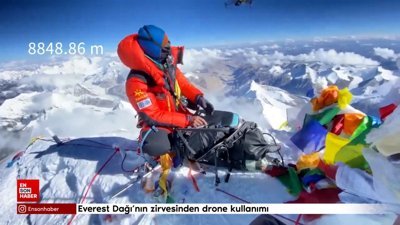 Everest Dağı'nın zirvesinden drone kullanımı
