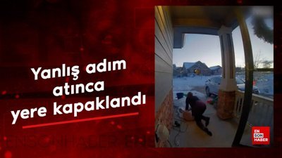 Yanlış adım atınca yere kapaklandı