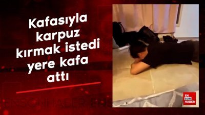 Kafasıyla karpuz kırmak istedi, yere kafa attı