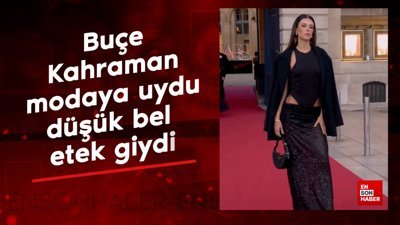 Buçe Buse Kahraman da modaya uydu: Düşük bel etek giydi