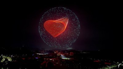 Çin'de dünyanın en büyük drone gösterisi gerçekleşti