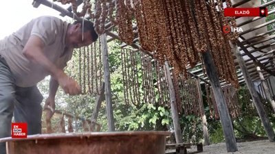 Elazığ’da bağ bozumu sonrası orcik yapımına başlandı