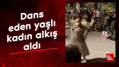 Dans eden yaşlı kadın alkış aldı