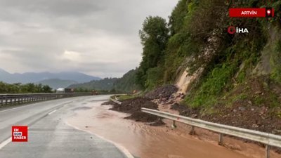 Şiddetli yağışlar Artvin'in Hopa ve Arhavi ilçelerinde etkili oldu