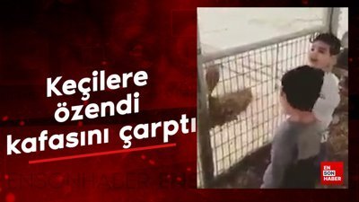 Keçiler gibi kafasını kapıya çarptı