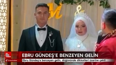 Ebru Gündeş’e benzeyen gelin, düğününde dikkatleri üzerine çekti