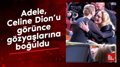 Adele, konserinde Celine Dion'u görünce gözyaşlarına boğuldu