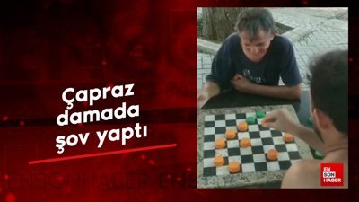 Çapraz damada şov yaptı
