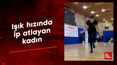 Işık hızında ip atlayan kadın