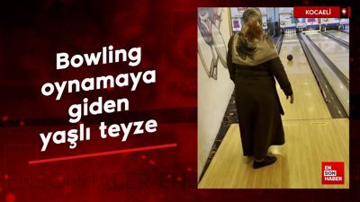 Bowling oynamaya giden yaşlı teyzenin başarılı atışı