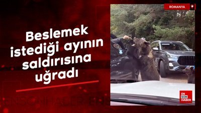 Romanya’da beslemek istediği ayının saldırısına uğradı
