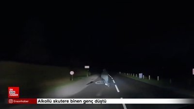Alkollü skutere binen genç düştü