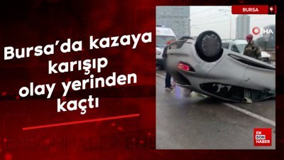 Bursa'da makas atan sürücü kaza yaptı, taksiyle olay yerinden kaçtı