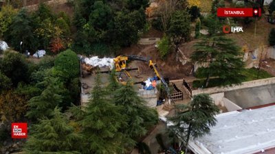 İstanbul'da boğaza nazır kaçak villada yapılan çalışmalar