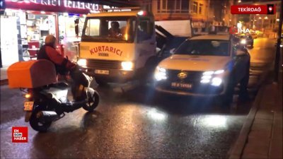 Tekirdağ'da motosiklet sürücüsü 15 dakikada iki kez kaza yaptı