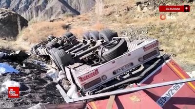 Erzurum'da tır sürücüsü kazada hayatını kaybetti