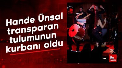 Şarkıcı Hande Ünsal transparan tulumunun kurbanı oldu! Tarzına yorum yağdı