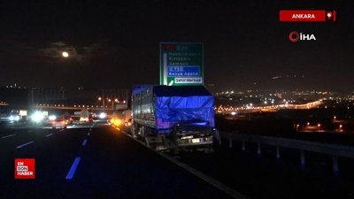 Ankara'da tıra arkadan çarpan Tofaş hurdaya döndü