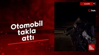 Elazığ’da otomobil takla attı