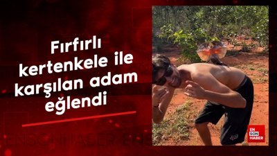 Fırfırlı kertenkele ile karşılaşan adam eğlendi