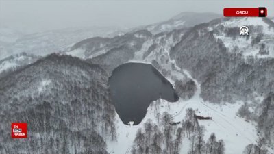 Doğal güzelliğiyle ünlü Ulugöl Tabiat Parkı beyaza büründü
