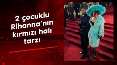 2 çocuklu Rihanna'nın kırmızı halı tarzı