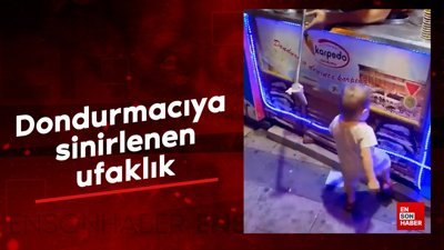 Dondurmacıya sinirlenen ufaklık