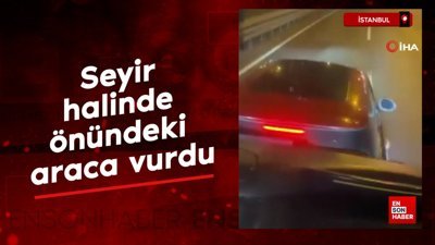İstanbul'da otoyolda tartıştığı sürücünün arabasına çarptı