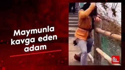 Maymunla kavga eden adam