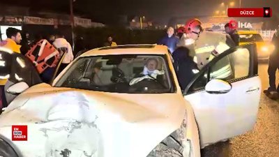 Düzce'de araçta bayılan sürücü zincirleme kazaya neden oldu